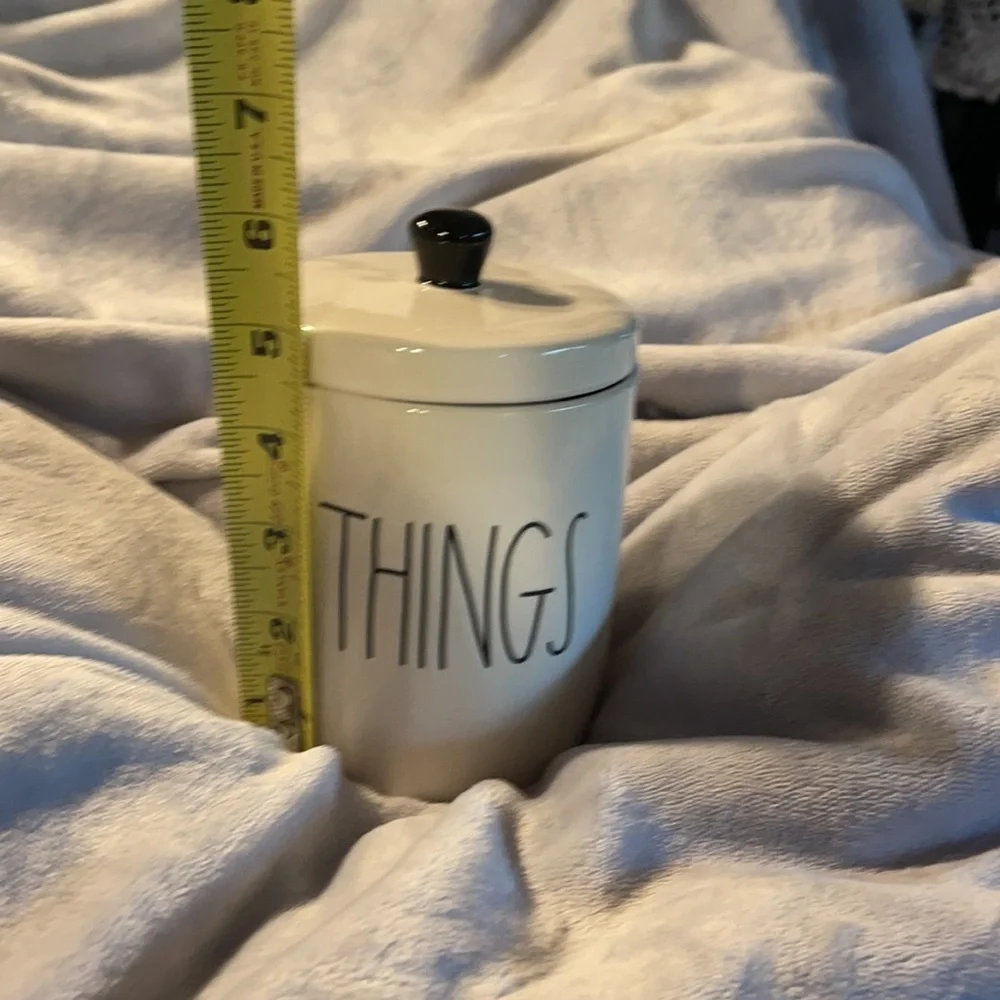 Ceramic Lidded Rae Dunn “Things” canister - Picture 4 of 4